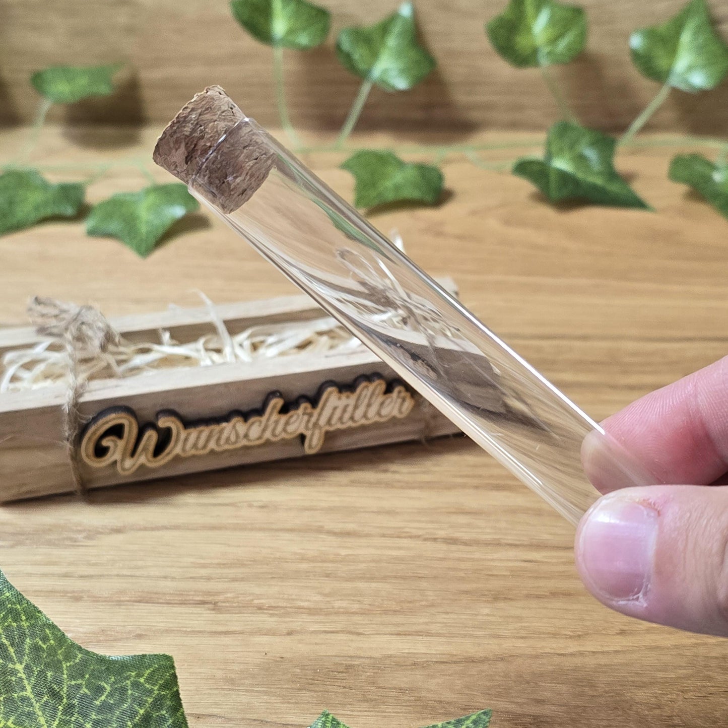 Geldgeschenk Wunscherfüller für Geburtstag, Konfirmation, Taufe, Hochzeit, Kommunion, Mitbringsel - liebevolle Geschenkidee mit Reagenzglas