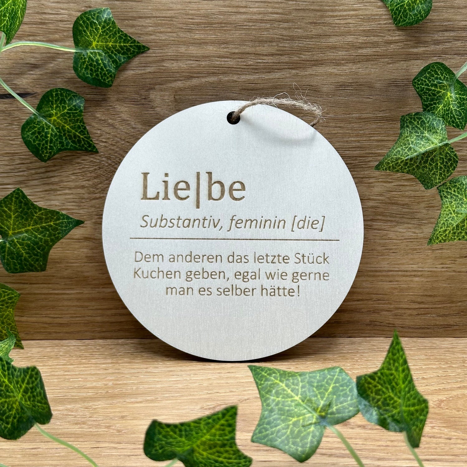 Holzplättchen "Definition Liebe" Geschenkanhänger für Geburtstag Weihnachten Jahrestag oder als Dankeschön. Geschenk für Paare