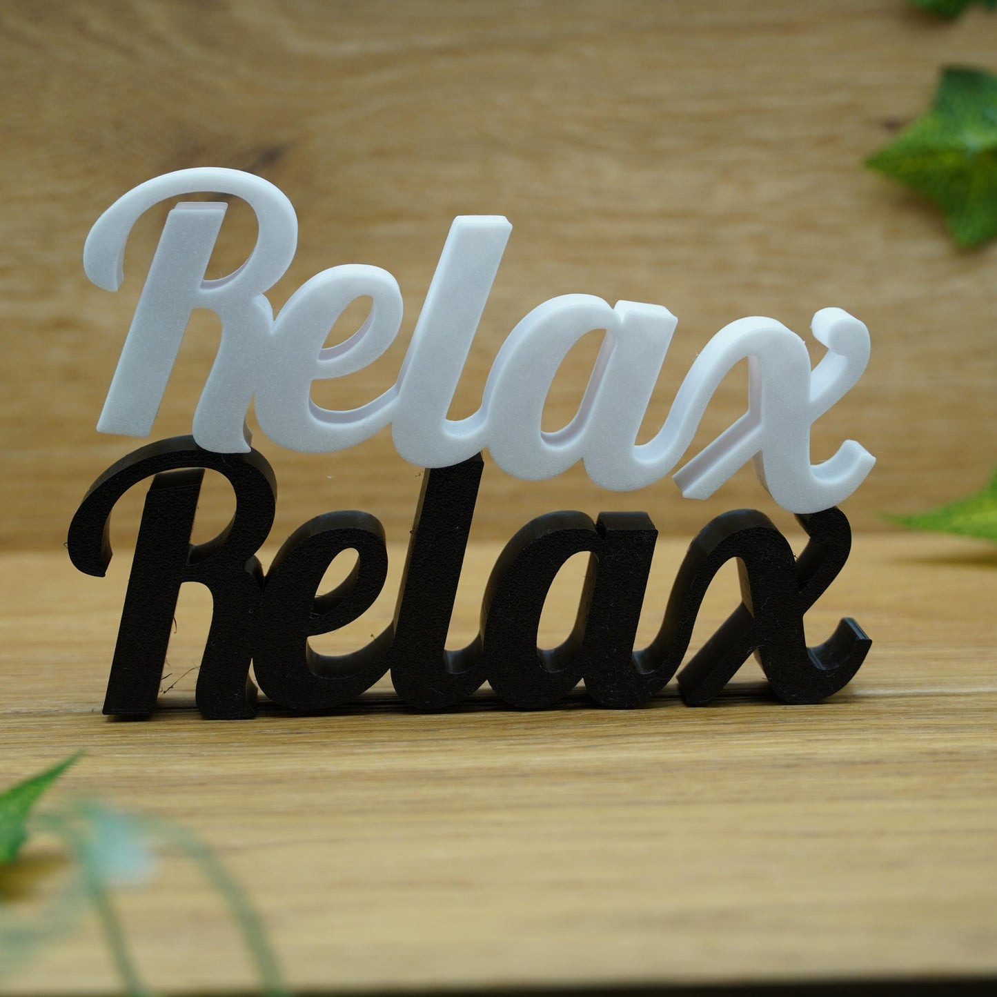 Relax -Deko-Schriftzug | Aufsteller für Bad, Wohnzimmer, Schlafzimmer