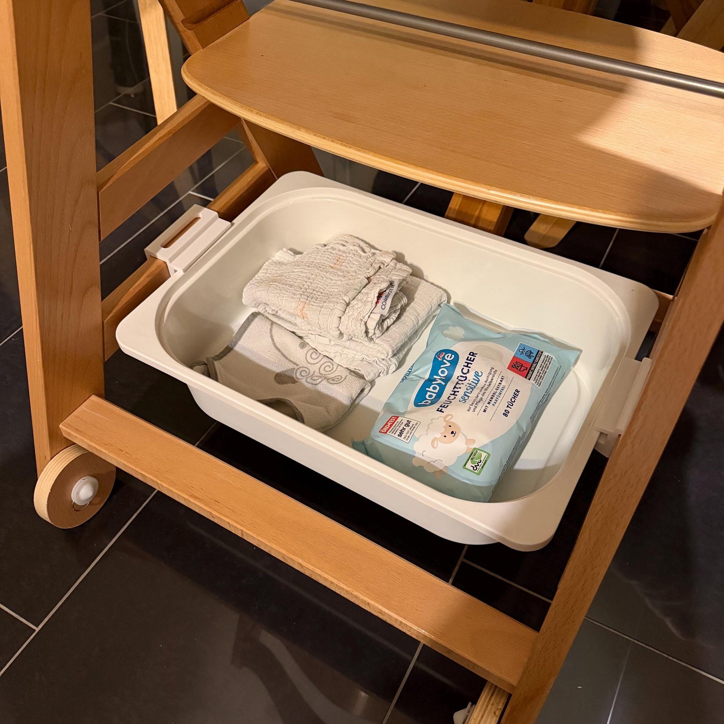 Adapter für Hauck Alpha / Beta | IKEA Trofast Box Halterung | Stauraum-Erweiterung für Hochstuhl
