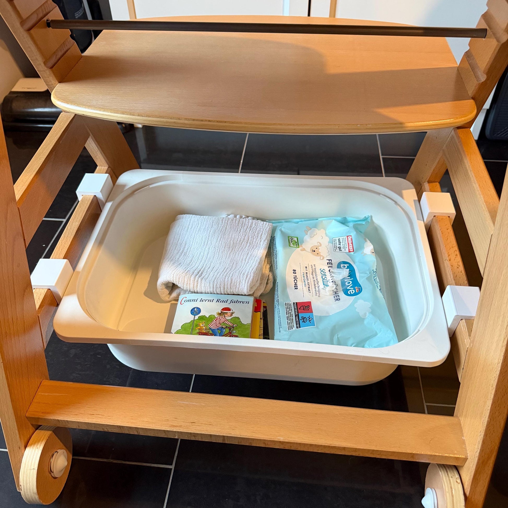 Hauck Alpha / Beta Adapter Set für IKEA Trofast Box Halterung | Stauraum-Erweiterung für Hochstuhl