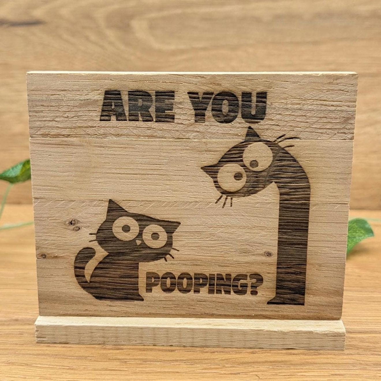Kloschild lustig | Badezimmerdeko aus Holz "are you pooping?"