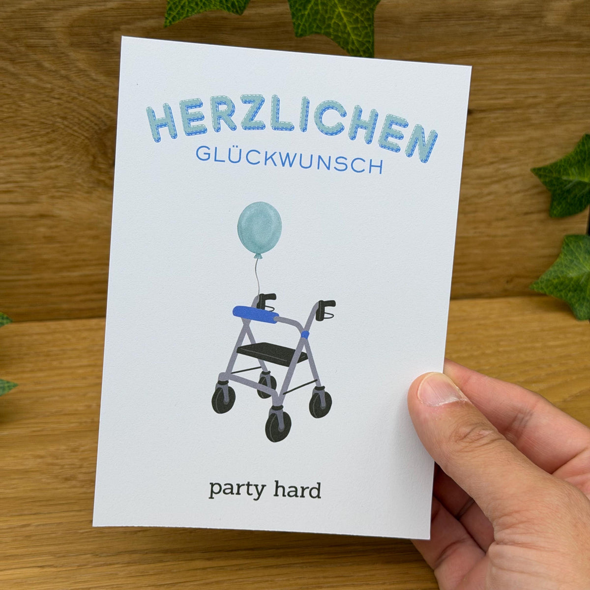 Geburtstagskarte "party hard" - A6