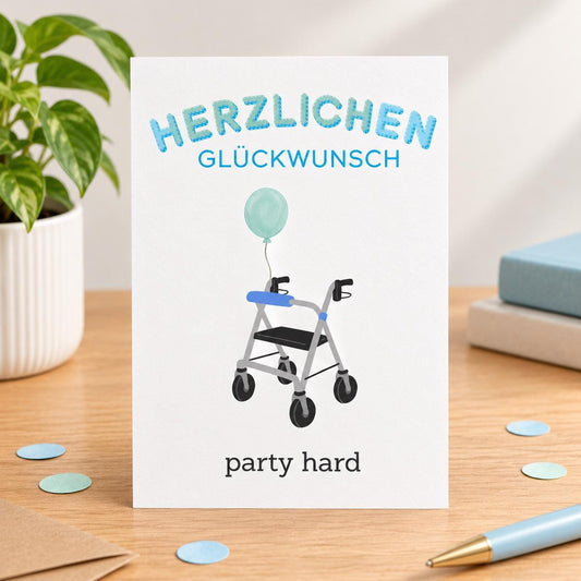 Geburtstagskarte "party hard" - A6
