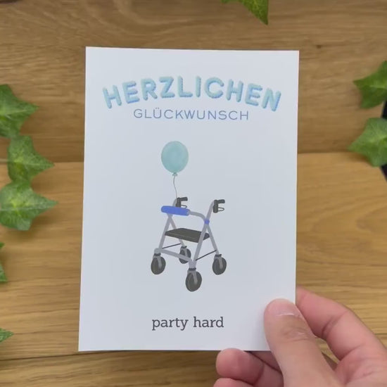 Geburtstagskarte "party hard" - A6