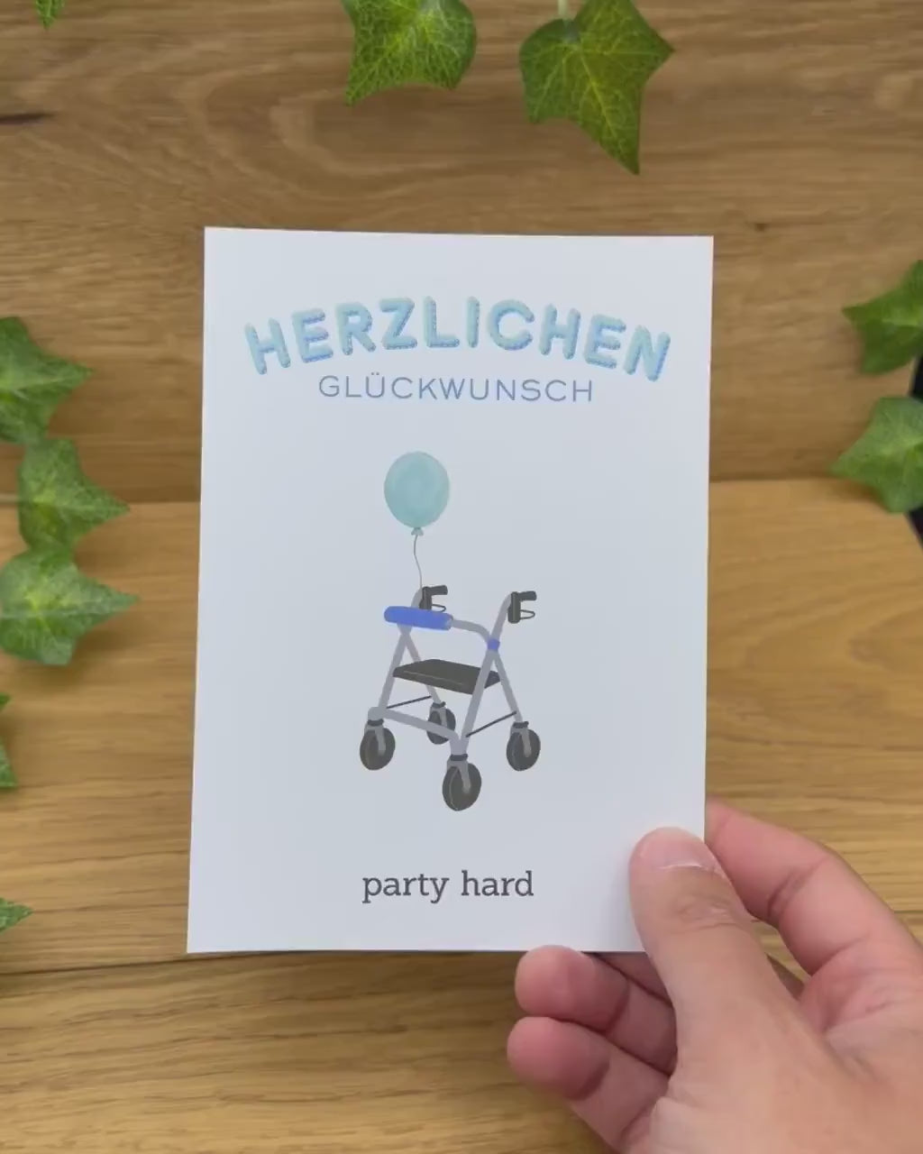 Geburtstagskarte "party hard" - A6